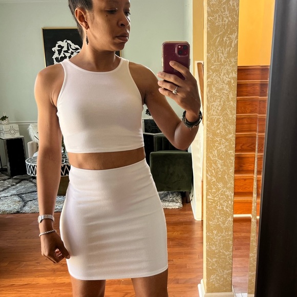 SOLD Fashion Nova White Snatched Skirt Set - Picture 5 of 5
